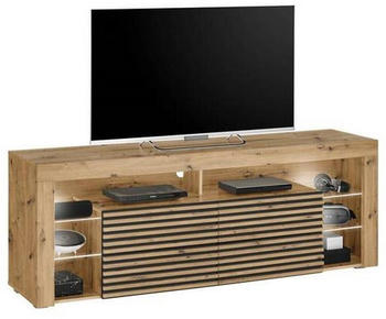 Livetastic Lowboard Schwarz 4 Schubladen 280x25x34 cm (572040701)