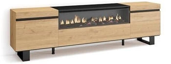 Skraut Home TV-Schrank Eiche 200x57x35cm schwarz