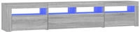 vidaXL TV-Schrank mit LED-Leuchten Grau Sonoma 210x35x40 cm