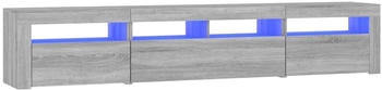 vidaXL TV stand cabinet with LED lights 210x35x40 cm Sonoma grey