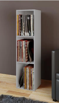 VCM Regal, Holz Schallplatten Stand Regal Platto 3fach (34 x 30 x 107 cm) Grau