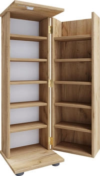 VCM Regal, Holz CD DVD Regal abschließbar Engalo L (31 x 31 x 93 cm) Braun