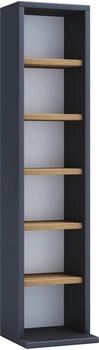 VCM Regal, Holz CD DVD Aufbewahrung Regal Elementa (21 x 20 x 92 cm) Grau