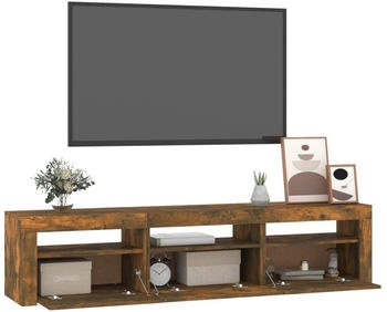 vidaXL Cabinet with LED lights 180x35x40 cm Smoke Oak