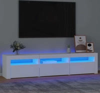 vidaXL TV-Schrank mit LED-Leuchten Wei&szlig; 180x35x40 cm