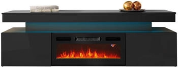 Mirjan24 TV-Schrank EF 2D Glossa mit LED-Beleuchtung Schwarz/blau
