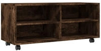 vidaXL TV-Schrank mit Rollen R&auml;uchereiche 90x35x35 cm Holzwerkstoff