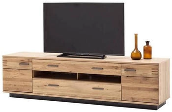 Livetastic Lowboard Anthrazit Wildeiche furniert massiv 3 Fächer 181x60x46,5 cm (196082415)
