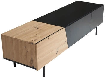 Livetastic Lowboard Derby Schwarz Eiche Wotan 140x31,5x32,5 cm (850041501)