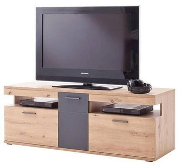 Livetastic Lowboard Alu Sand 3 Fächer 160x58x45 cm Glas (196082209)