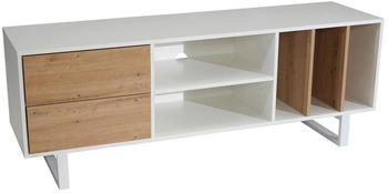 Livetastic Tv-Element Schwarz Eiche furniert 1 Fächer 1 Schubladen 164,5x55x45 cm (850024501)