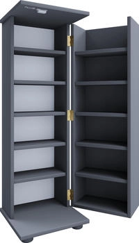 VCM Regal, Holz CD DVD Regal abschlie&szlig;bar Engalo L (31 x 31 x 93 cm) Grau