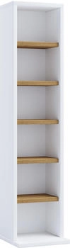 VCM Regal, Holz CD DVD Aufbewahrung Regal Elementa (21 x 20 x 92 cm) Weiss