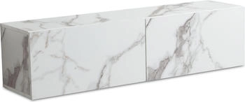 Finebuy TV Schrank Hängend 120 cm Lowboard Marmor-Optik TV-Kommode Klapptür (120 x 30 x 30 cm) Weiss