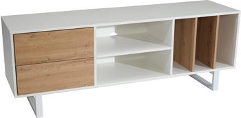 Finebuy Lowboard Fernsehkommode 150 cm TV Schrank Regal Fernsehschrank Modern (150 x 55 x 40 cm) Weiss