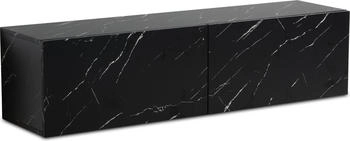 Finebuy TV Schrank Hängend 120 cm Lowboard Marmor-Optik TV-Kommode Klapptür (120 x 30 x 30 cm) Schwarz