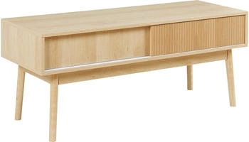 en.casa Fernsehtisch Landskrona 115x40x48 cm mit zwei Schiebetüren Eicheoptik (115 x 40 x 48 cm) Braun
