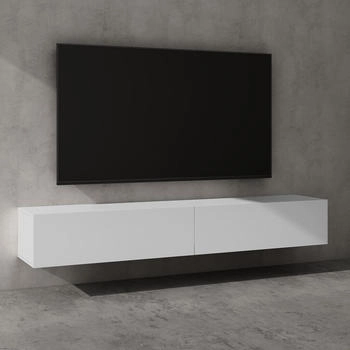 doporro TV Lowboard Holz 200 cm in matt wei&szlig;