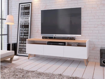INOSIGN Lowboard Scandi, Breite 150 cm, weiß Alpin/Jackson Hickory | weiß Alpin/Jackson Hickory