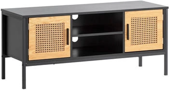 Livetastic Lowboard Schwarz Eiche 150x55x40 cm (850054705)