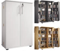 Holz Schrank CD DVD Regal abschlie&szlig;bar Engalo XL