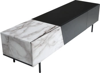Finebuy Lowboard TV Schrank 150 cm Fernsehtisch Fernsehschrank Türen Schublade (150 x 40 x 40 cm) Weiss