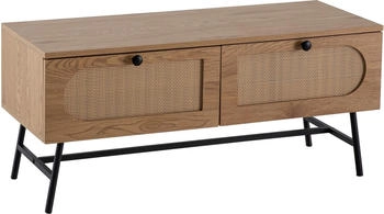 Finebuy Lowboard Fernsehkommode 100 cm TV Schrank Schublade Rattan Stauraum (100 x 40 x 45 cm) Braun