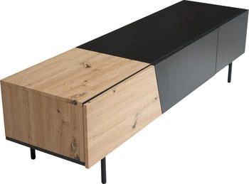 Finebuy Lowboard TV Schrank 150 cm Fernsehtisch Fernsehschrank Türen Schublade (150 x 40 x 40 cm) Braun