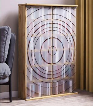 VCM Regal, Holz CD DVD Stand Regal Glast&uuml;r Tilano L (60 x 18 x 92 cm) Braun