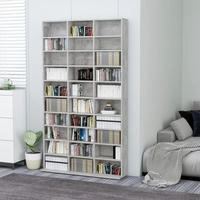 vidaXL CD-Schrank Betongrau 102x16x177,5 cm Holzwerkstoff
