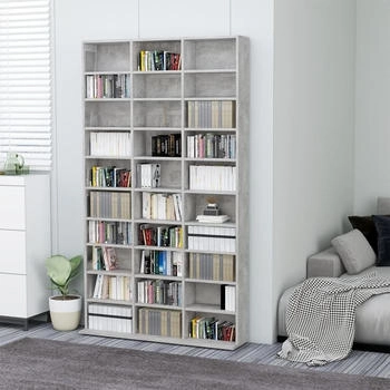 vidaXL CD-Schrank betongrau 102 x 16 x 177,5 cm Holzwerkstoff (801782)