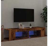 vidaXL TV-Schrank mit LED-Leuchten Altholz-Optik 135x39x30 cm
