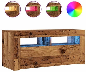 vidaXL TV-Schrank mit LED-Leuchten Altholz-Optik 90 x 35 x 40 cm (856321)
