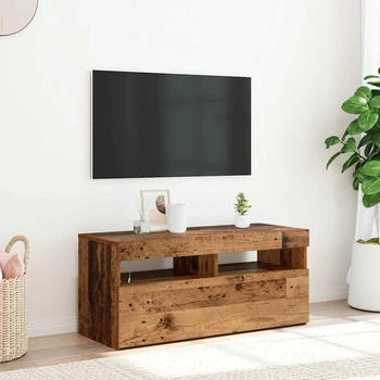 vidaXL TV-Schrank mit LED-Leuchten Altholz-Optik 90 x 35 x 40 cm (856307)