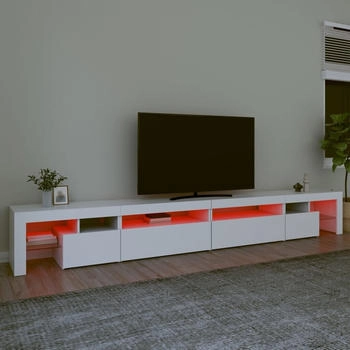 vidaXL TV-Schrank mit LED-Leuchten wei&szlig; 290 x 36,5 x 40 cm (3152802)