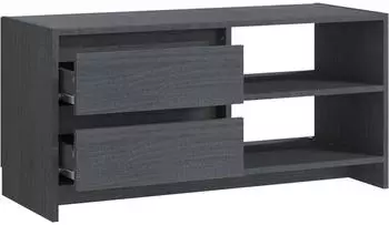 vidaXL TV-Schrank Grau 80x31x39 cm Massivholz Kiefer (809896)