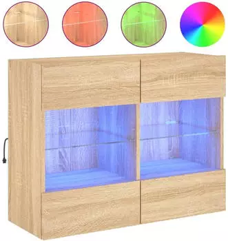 vidaXL TV-Wandschrank mit LED-Leuchten Sonoma-Eiche (837101)