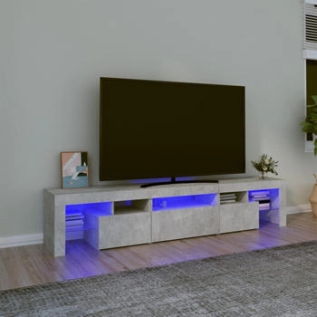 vidaXL TV-Schrank mit LED-Leuchten betongrau 200 x 36,5 x 40 cm (3152813)
