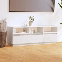 Tv-schrank Wei&szlig; 140x37x50 Cm Massivholz Kiefer - Vidaxl