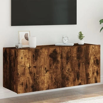 vidaXL TV-Wandschrank mit LED-Leuchten R&auml;uchereiche 100 x 35 x 41 cm (837327)