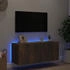 vidaXL TV-Wandschrank mit LED-Leuchten Räuchereiche 100 x 35 x 41 cm (837327)