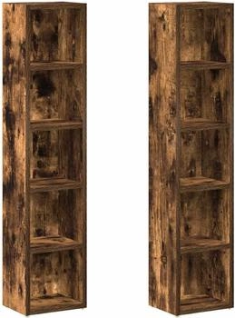 vidaXL CD-Regale 2 Stk. R&auml;uchereiche 21 x 16 x 93,5 cm Holzwerkstoff (815318)