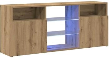 vidaXL TV-Schrank mit LED-Leuchten Artisan-Eiche 120 x 30 x 50 cm (856352)