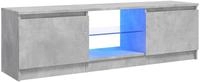 vidaXL TV-Schrank mit LED-Leuchten Betongrau 120x30x36 cm