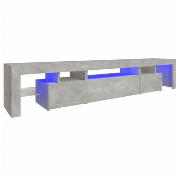vidaXL TV-Schrank mit LED-Leuchten betongrau 215 x 36,5 x 40 cm (3152797)