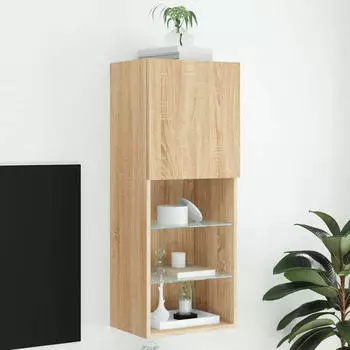 vidaXL TV-Schrank mit LED-Leuchten Sonoma-Eiche 40,5 x 30 x 102 cm (837059)