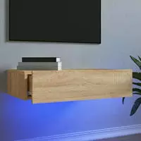 vidaXL TV-Schrank mit LED-Leuchten Sonoma-Eiche 60x35x15,5 cm