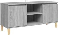 vidaXL TV-Schrank mit Massivholz-Beinen Grau Sonoma 103,5x35x50 cm