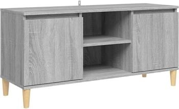 vidaXL TV-Schrank mit Massivholz-Beinen grau Sonoma 103,5 x 35 x 50 cm (813159)