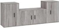 vidaXL 3-tlg. TV-Schrank-Set Grau Sonoma Holzwerkstoff
